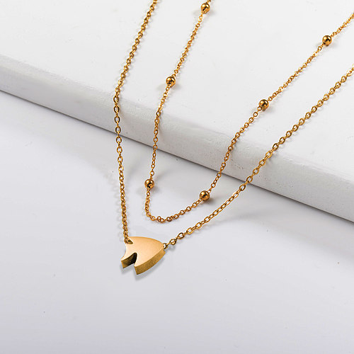 Fashion small animal gold layered necklace