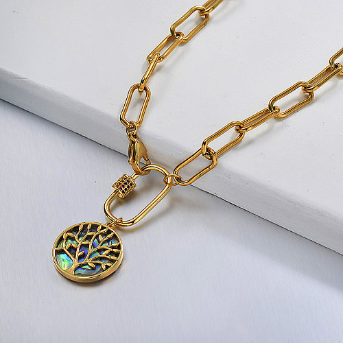 Baum des Lebens Gold personalisierte Halskette