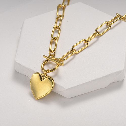 Heart Pendant Gold Square Necklace