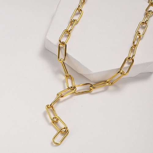 Fashion simple style square gold necklace