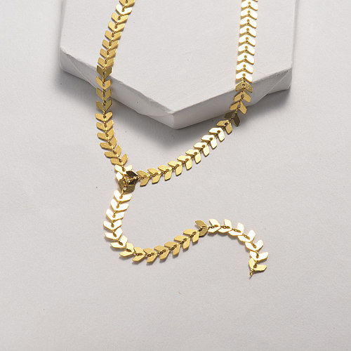 Fashion small leaf gold necklace