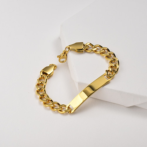 bracelet en acier inoxydable doré pour femme