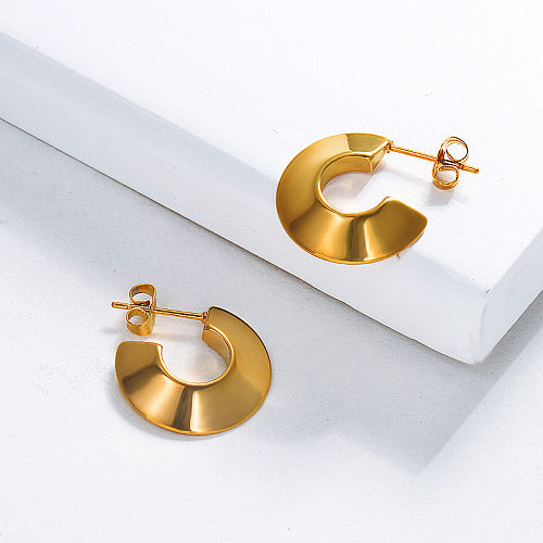 Gold Plated Jewelry  Stainless Steel  Hoop Earrings