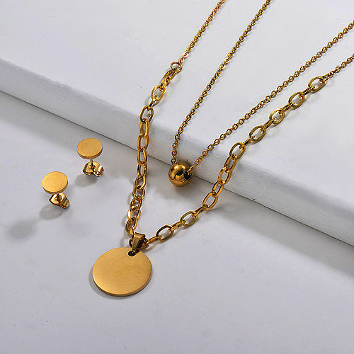 Stainless Steel Multilayer Necklace Sets -SSCSG142-29629