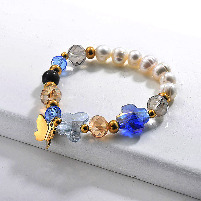 Süßwasser Perlen Perlen Armbänder -SSBTG142-29641