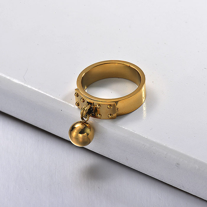 Anéis Minimalistas Banhados a Ouro para Meninas