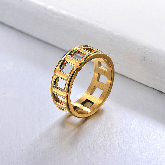 Edelstahl vergoldeter Ring für Frauen