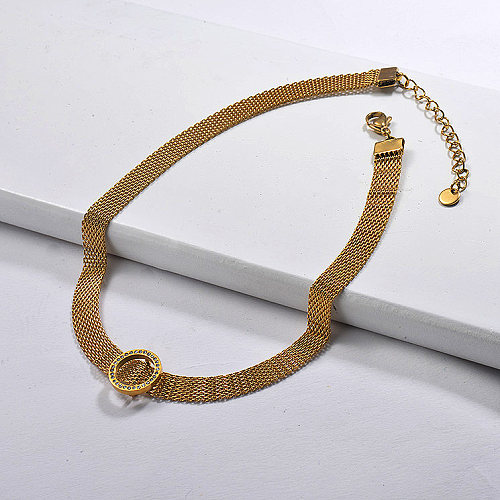 Stainless Steel Choker Necklace -SSNEG142-29246