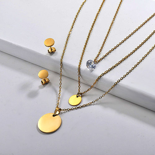 Stainless Steel Multilayer Necklace Sets -SSCSG142-29579