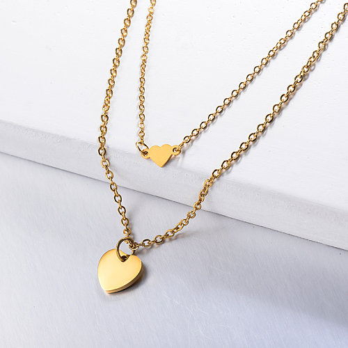 Collar de corazón de múltiples capas para mujer