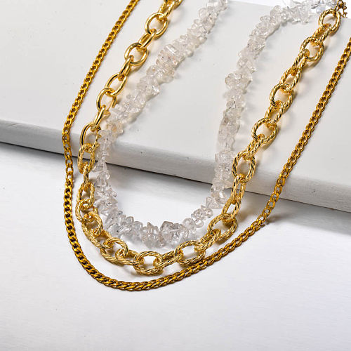 Fresh Water Pearl Multilayered Stainless Steel Necklace