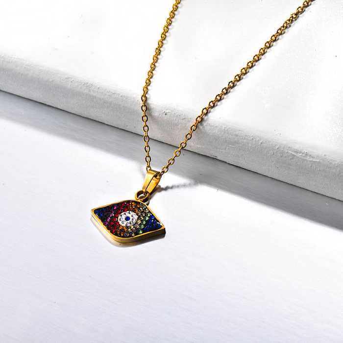 Stainless Steel Evil Eye Necklace