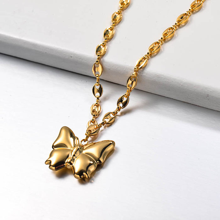 Collier papillon en acier inoxydable