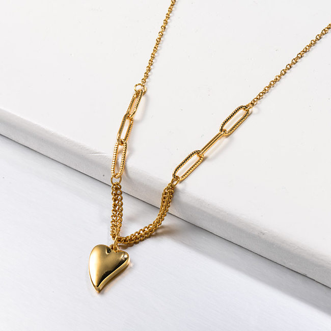Stainless Steel Simple Heart Necklace