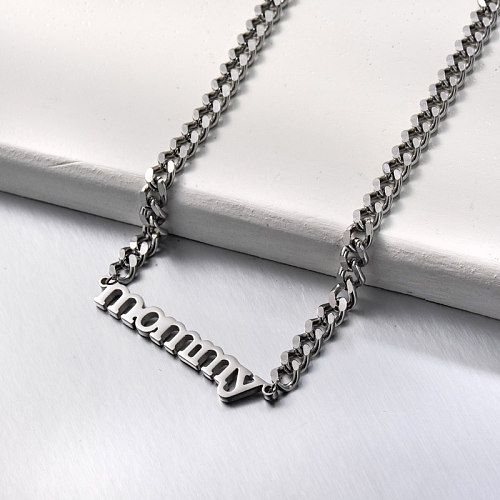 Stainless Steel Mommy Choker Necklace