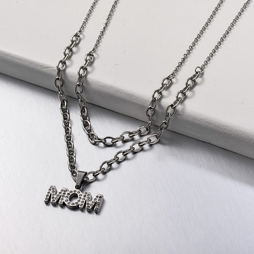 Stainless Steel Mom Layered Necklace