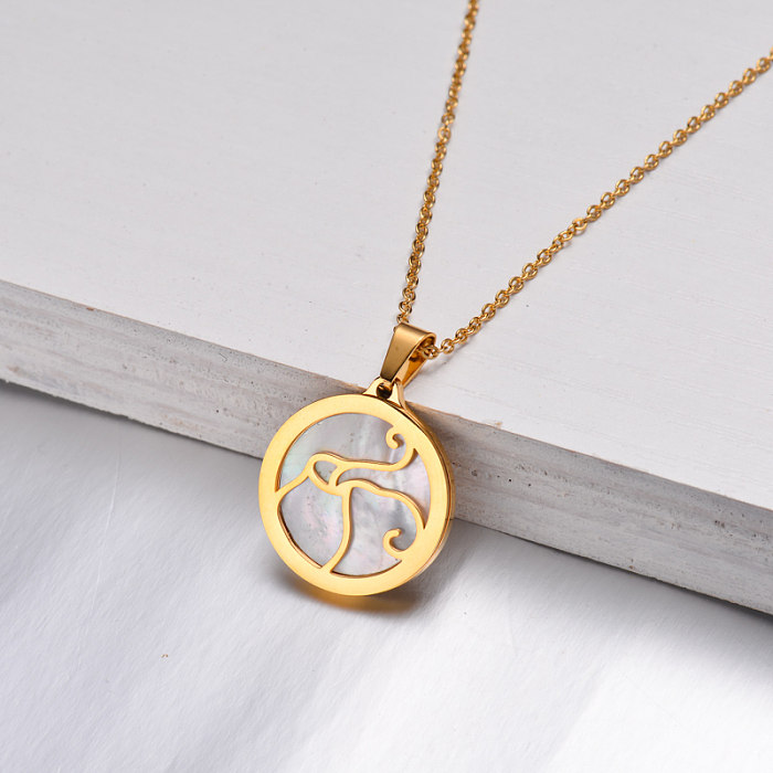 18K Gold Plated Zodiac Necklace for Girls -SSNEG142-32521