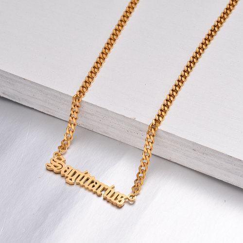 18K Gold Plated Zodiac Necklace for Girls -SSNEG142-32508
