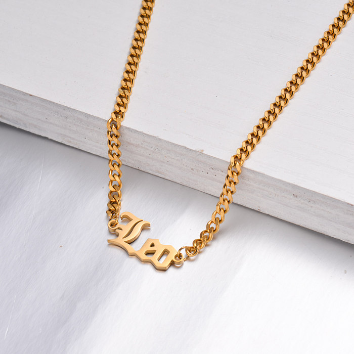 18K Gold Plated Zodiac Necklace for Girls -SSNEG142-32512