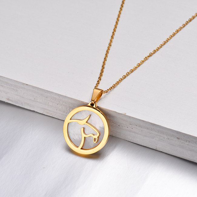 18K Gold Plated Zodiac Necklace for Girls -SSNEG142-32518