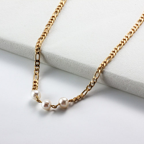 Edelstahl Perlenkette Halskette -SSNEG142-32086