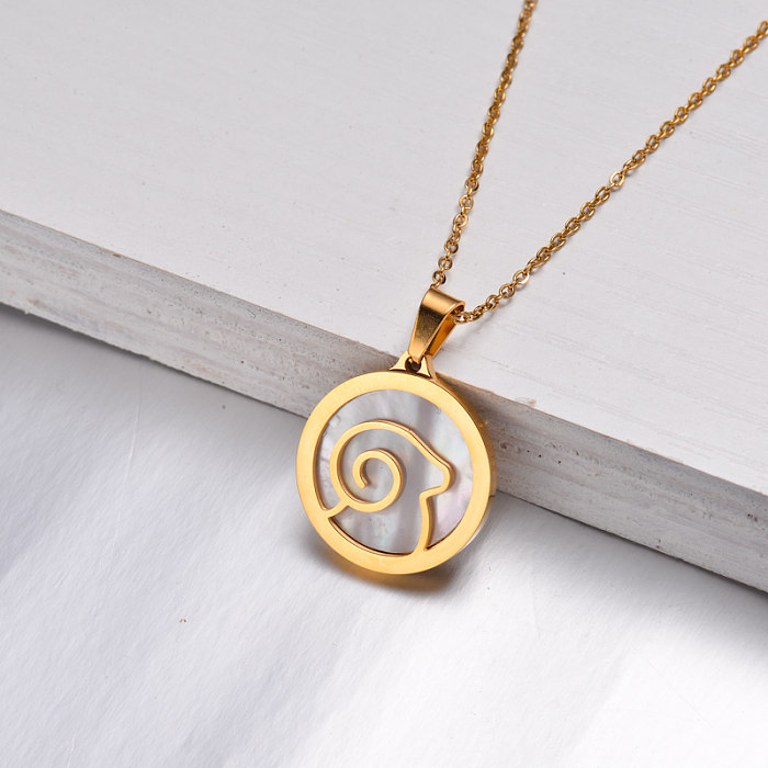 18K Gold Plated Zodiac Necklace for Girls -SSNEG142-32525