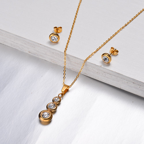 18k Gold Plated Crystal Jewelry Sets -SSCSG143-32612