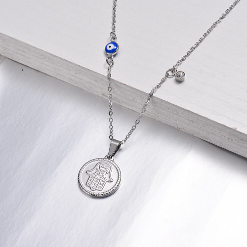 Stainless Steel Coin Necklace -SSNEG142-32549