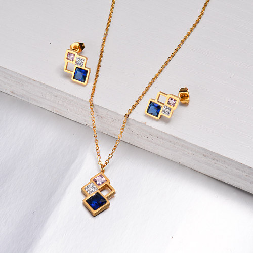 18k Gold Plated Crystal Jewelry Sets -SSCSG143-9869