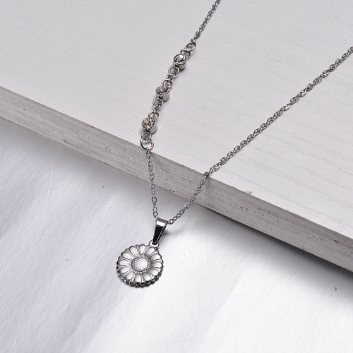 Stainless Steel Flower Pendant Necklace -SSNEG142-32550