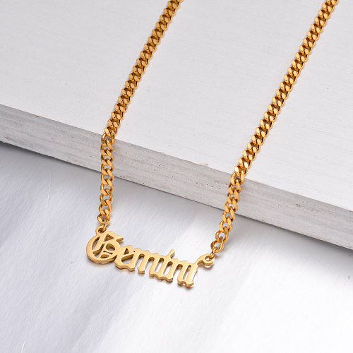 Colar banhado a ouro 18K Zodiac para meninas -SSNEG142-32515