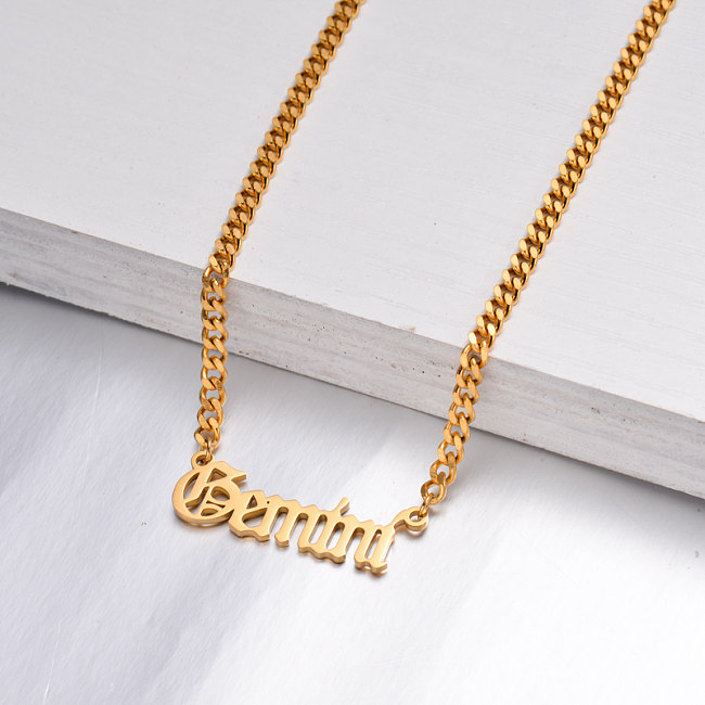 18K Gold Plated Zodiac Necklace for Girls -SSNEG142-32515