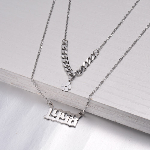 Stainless Steel Multi Layered Birth Year Necklace -SSNEG142-32574