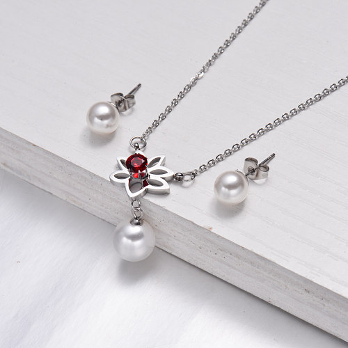Stainless Steel Pearl Jewelry Sets -SSCSG143-32497