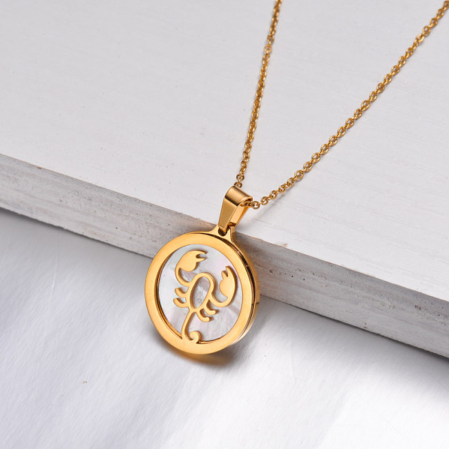 18K Gold Plated Zodiac Necklace for Girls -SSNEG142-32528