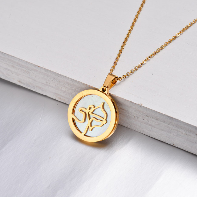18K Gold Plated Zodiac Necklace for Girls -SSNEG142-32524