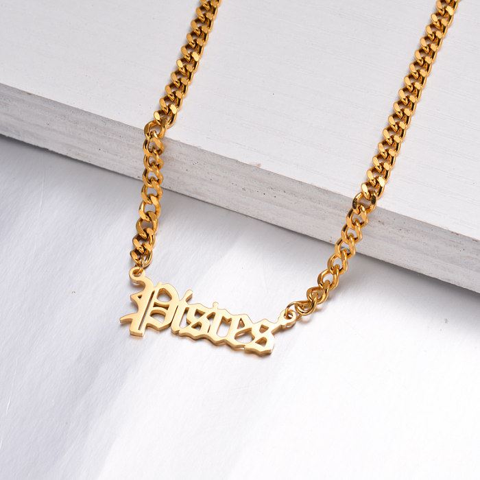 18K Gold Plated Zodiac Necklace for Girls -SSNEG142-32516
