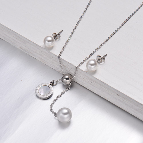 Stainless Steel Pearl Jewelry Sets -SSCSG143-32501