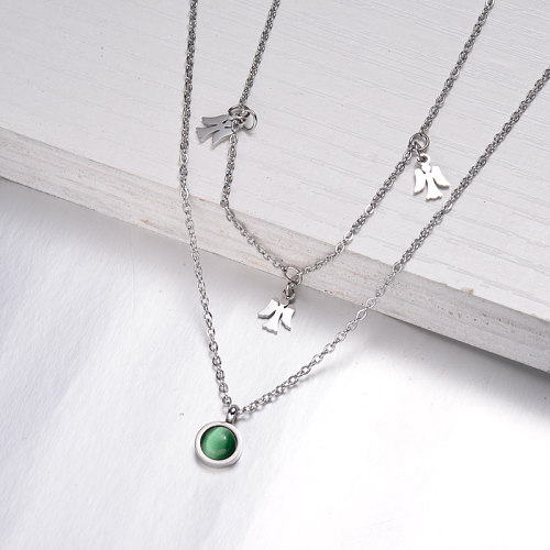 Stainless Steel Multi Layered Necklace -SSNEG142-32563