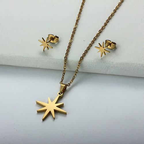 18K Gold Plated Star Astral Jewelry Sets -SSCSG143-32343