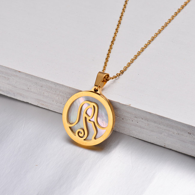 18K Gold Plated Zodiac Necklace for Girls -SSNEG142-32519