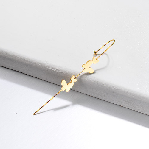 18k Gold Plated New Butterfly Ear Cuff Pin -SSEGG143-32122