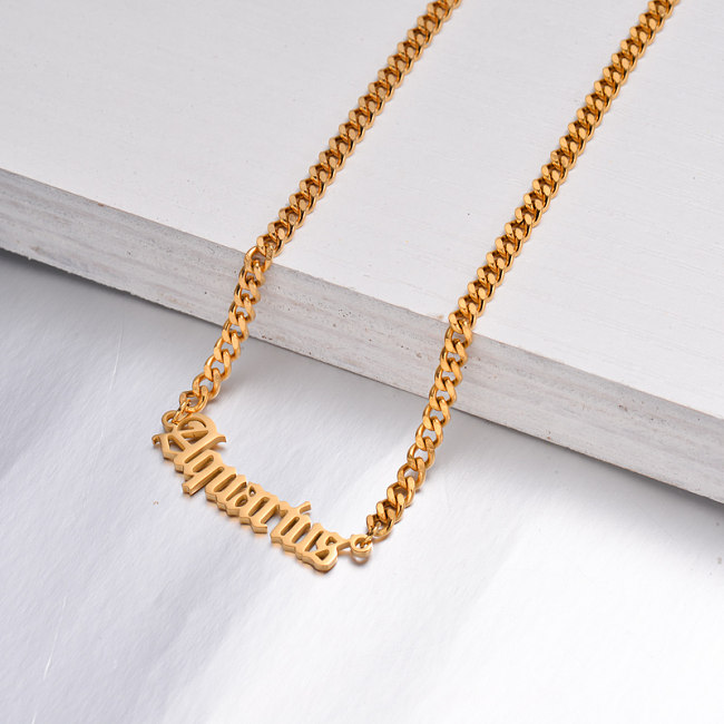 18K vergoldete Sternzeichen Halskette für Mädchen -SSNEG142-32511