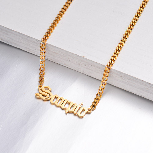 Colar banhado a ouro 18K Zodiac para meninas -SSNEG142-32514