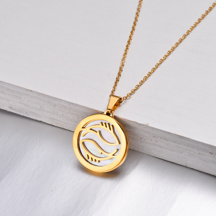 18K Gold Plated Zodiac Necklace for Girls -SSNEG142-32522