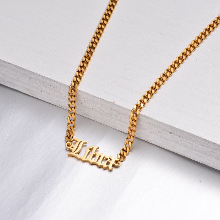 18K Gold Plated Zodiac Necklace for Girls -SSNEG142-32506