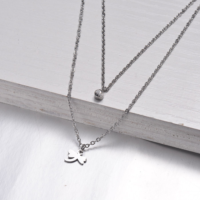 Stainless Steel Multi Layered Necklace -SSNEG142-32547