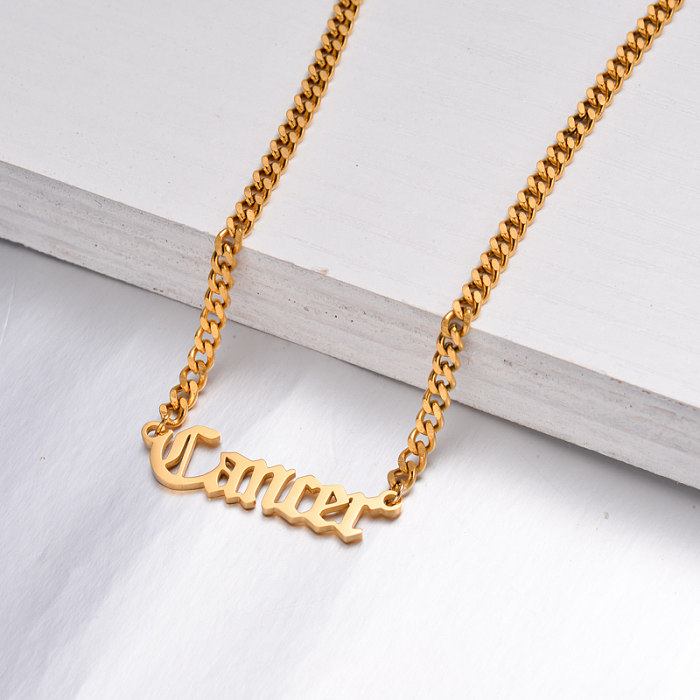 18K Gold Plated Zodiac Necklace for Girls -SSNEG142-32510
