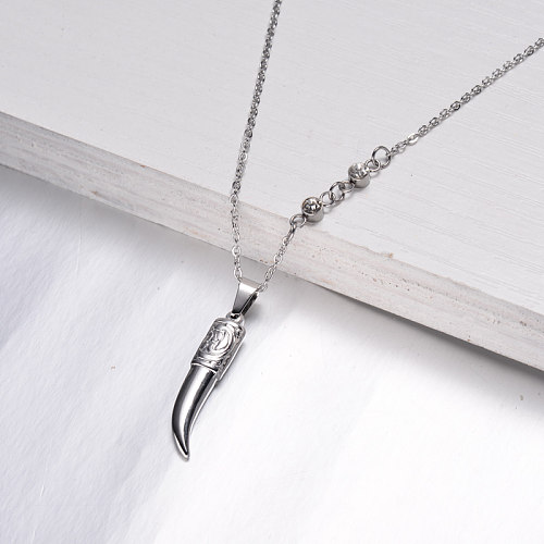 Stainless Steel Scimitar Pendant Necklace -SSNEG142-32555