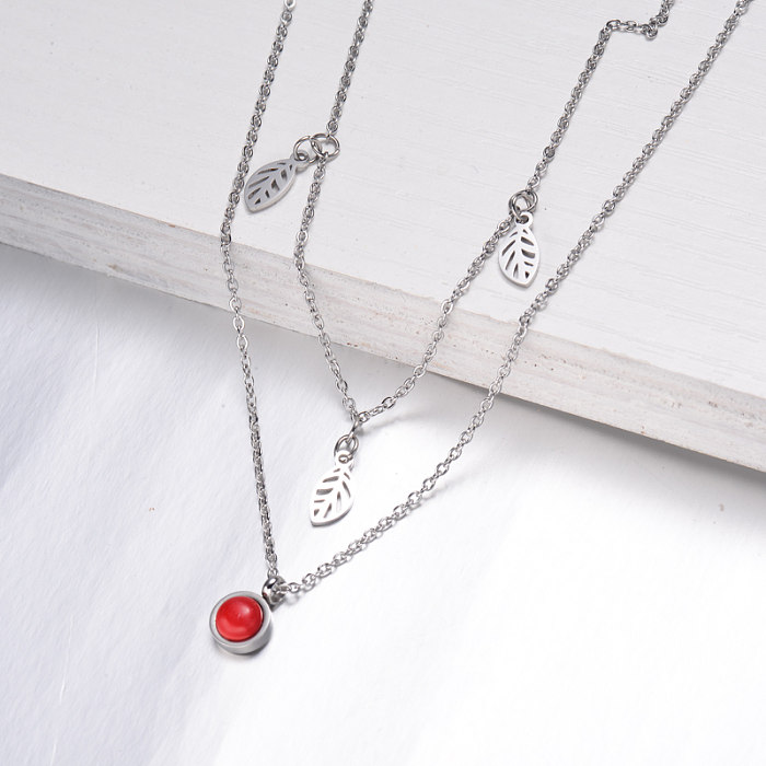 Stainless Steel Multi Layered Necklace -SSNEG142-32561